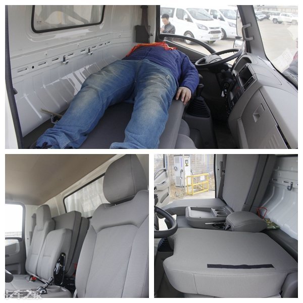 搭载腾豹3.0发动机，后视镜可显示四路影像，实拍江铃凯运轻卡