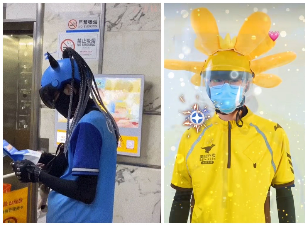 当外卖团玩起了COS,暗黑系铁血战士和蠢萌系月野兔,看的饿了