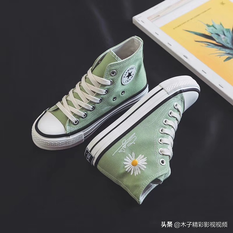 货号F715#,高帮帆布女鞋2020春季新款韩版平底跑步女板鞋街拍百搭