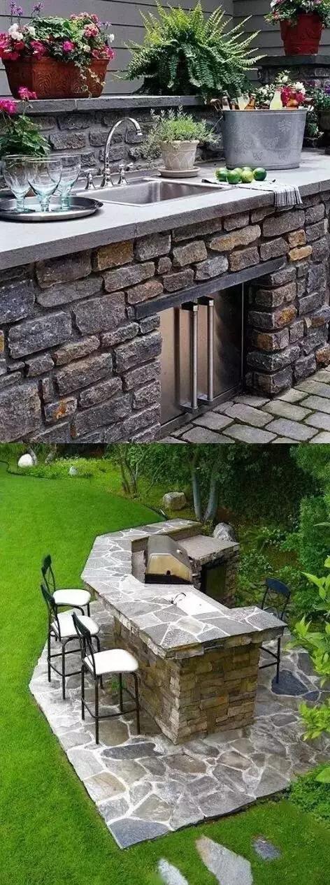 庭院马赛克烧烤台,庭院移动式烧烤台