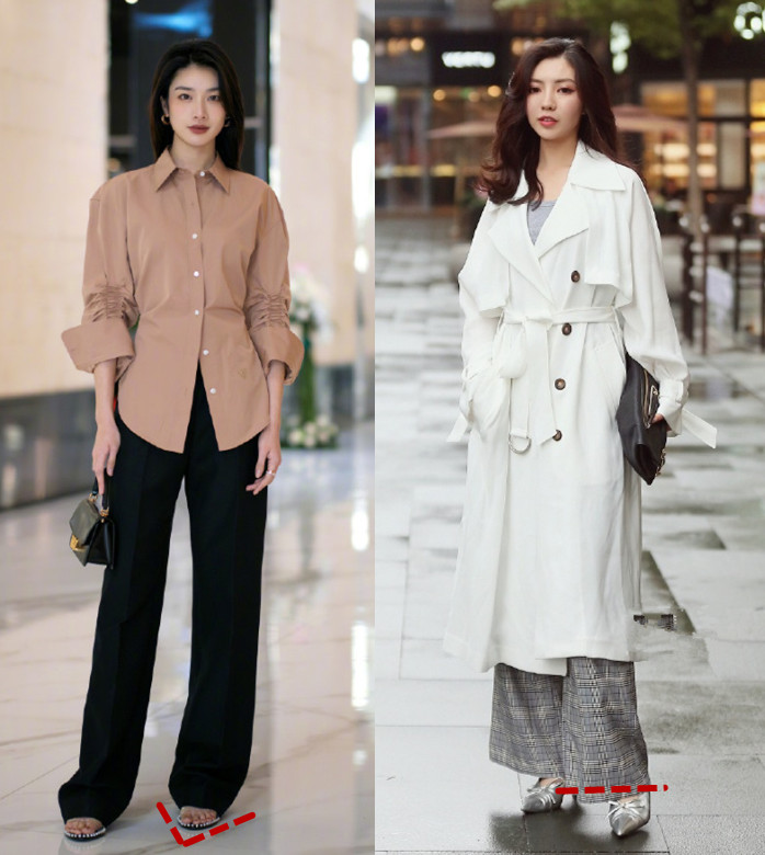 阔腿裤老爹鞋增高,阔腿裤卷边老爹鞋