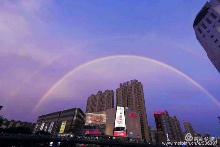 双彩虹映照下的绝美风景，洛阳奇特天象百年不遇