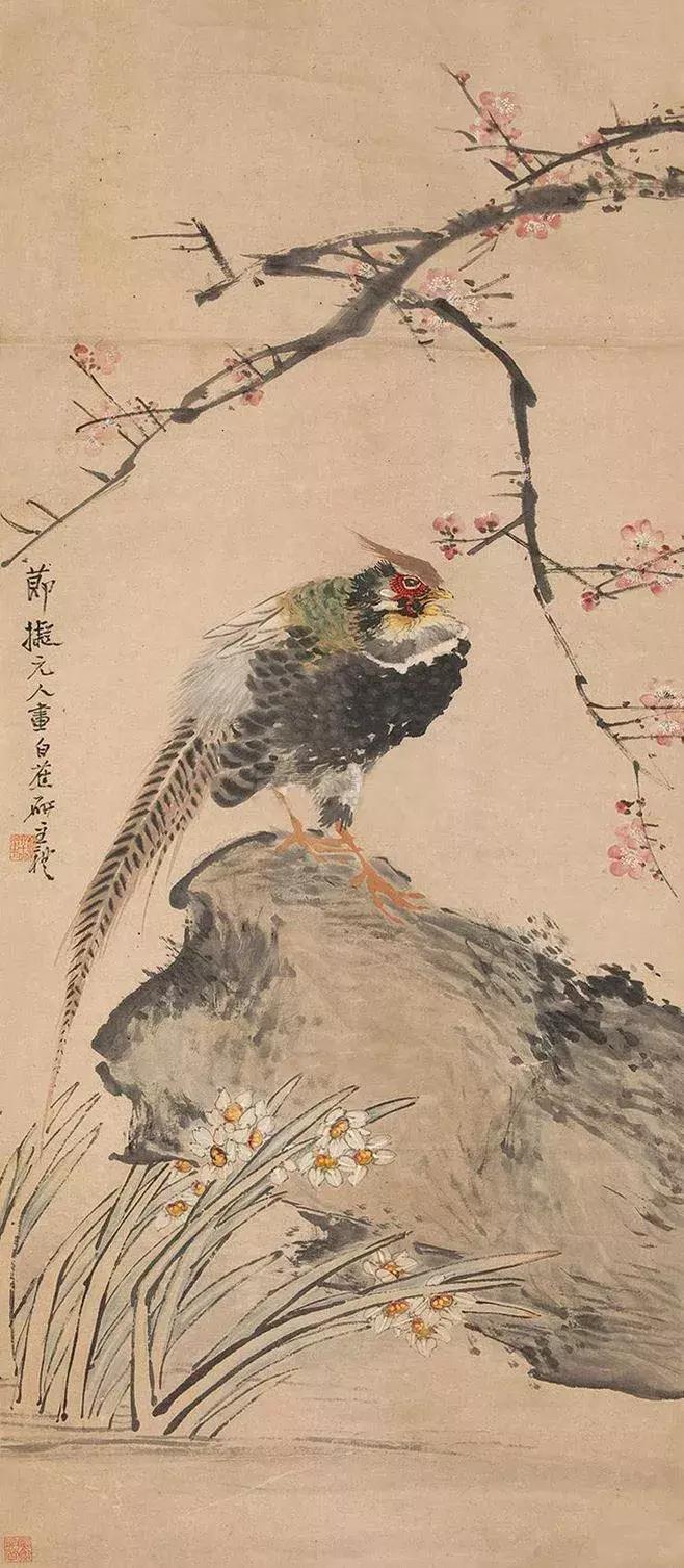 潘天寿100幅花鸟画欣赏,潘天寿花鸟画构图法