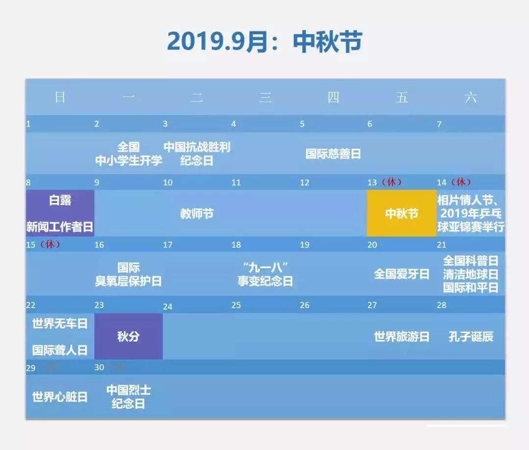 2019全年热点营销推广日历！【优而美网络－小程序生态服务平台】
