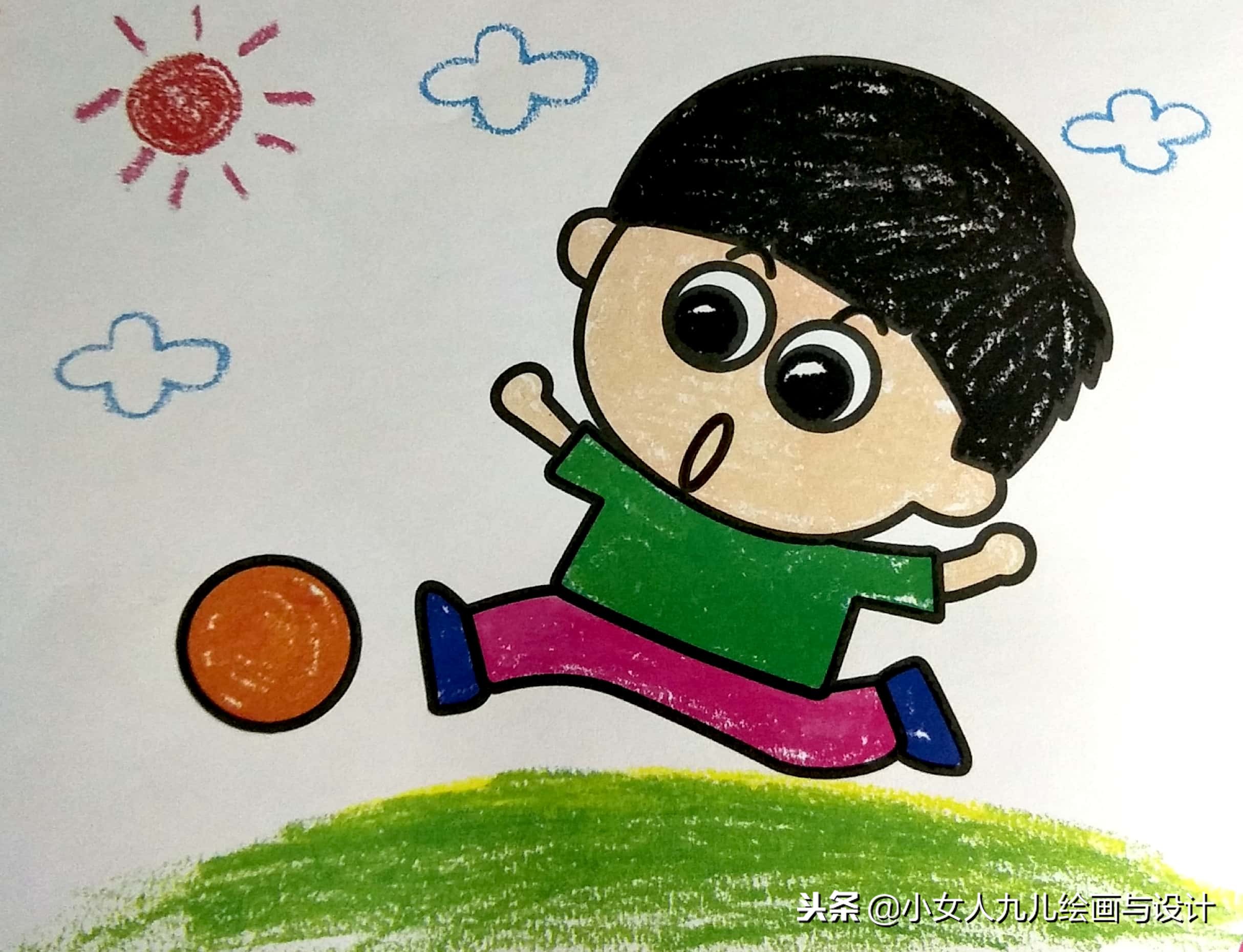 彩色铅笔简笔画人物少女,7-10岁儿童简笔画简单又漂亮