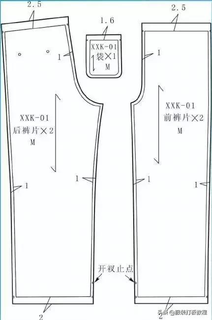 童装连体工装裤制图,男士工装裤子制图裁剪教程