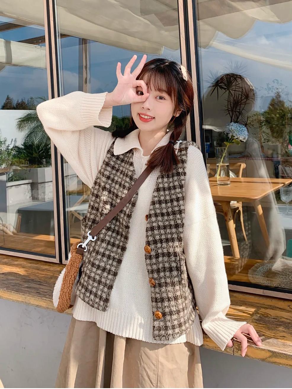 温柔又保暖的穿搭学生党女,冬季保暖时尚穿搭小个子学生