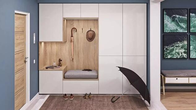 入户门厅造型设计,入户只能做一扇门的鞋柜怎么设计