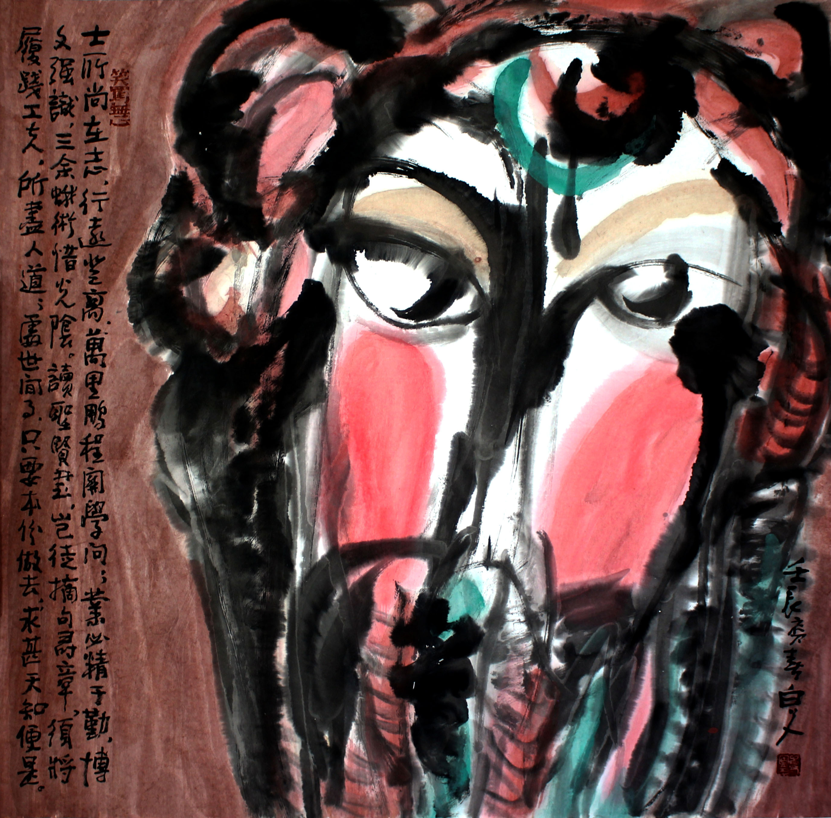 许固令：手绘脸谱画，画中蕴哲理