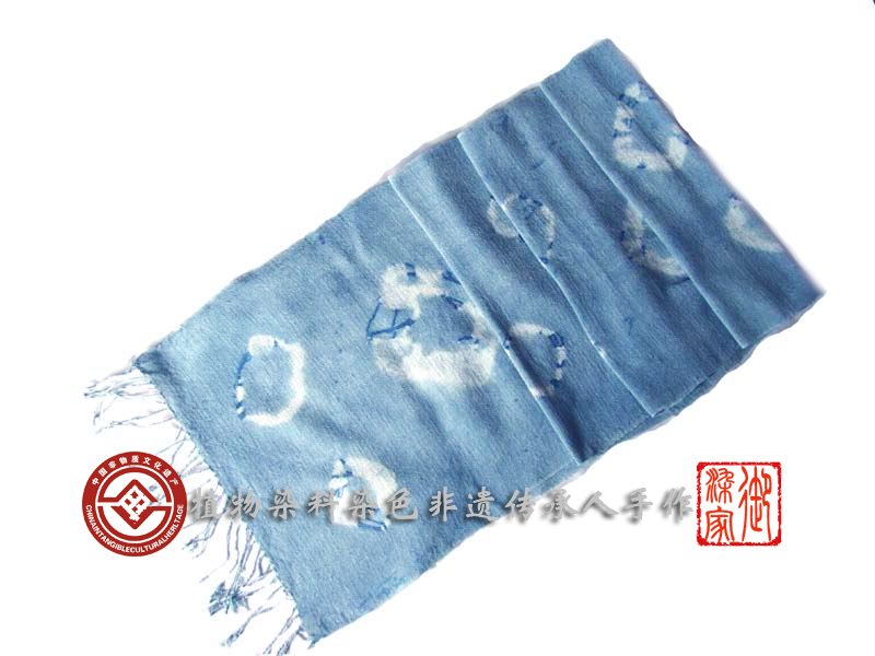 蜡染纯天然植物围巾,丝光棉彩色围巾