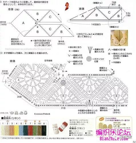 钩针人字拖鞋大全图解,钩针钩拖鞋全部教程