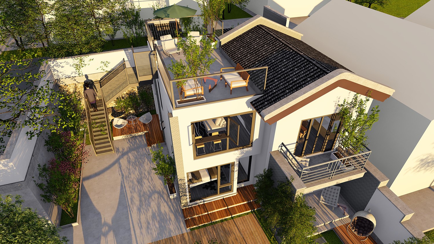 农村自建房步步高升户型别墅,如何自建大面积别墅