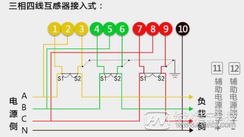 三相四线电表直通接线图,三相四线电表接线图全解