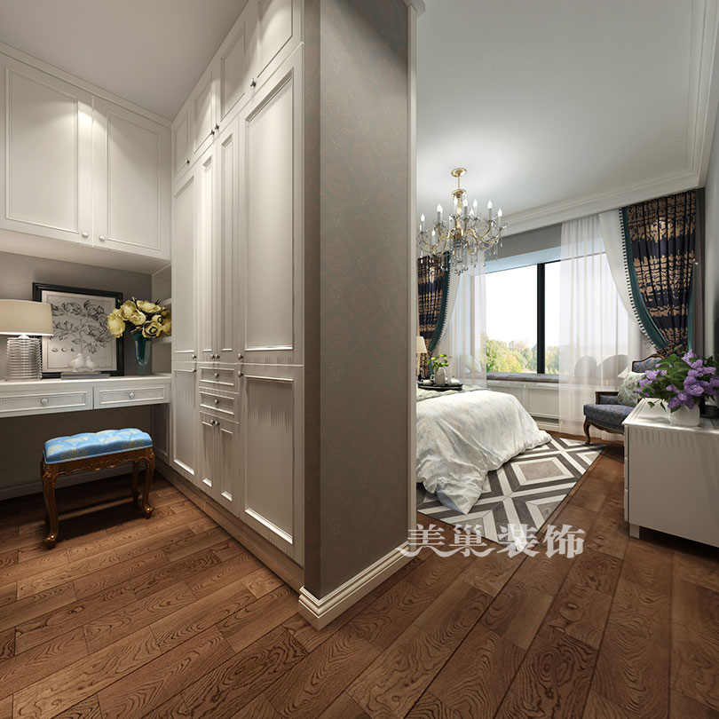 主卧一进门是衣帽间的墙怎么设计,南北通透进门带衣帽间设计一体