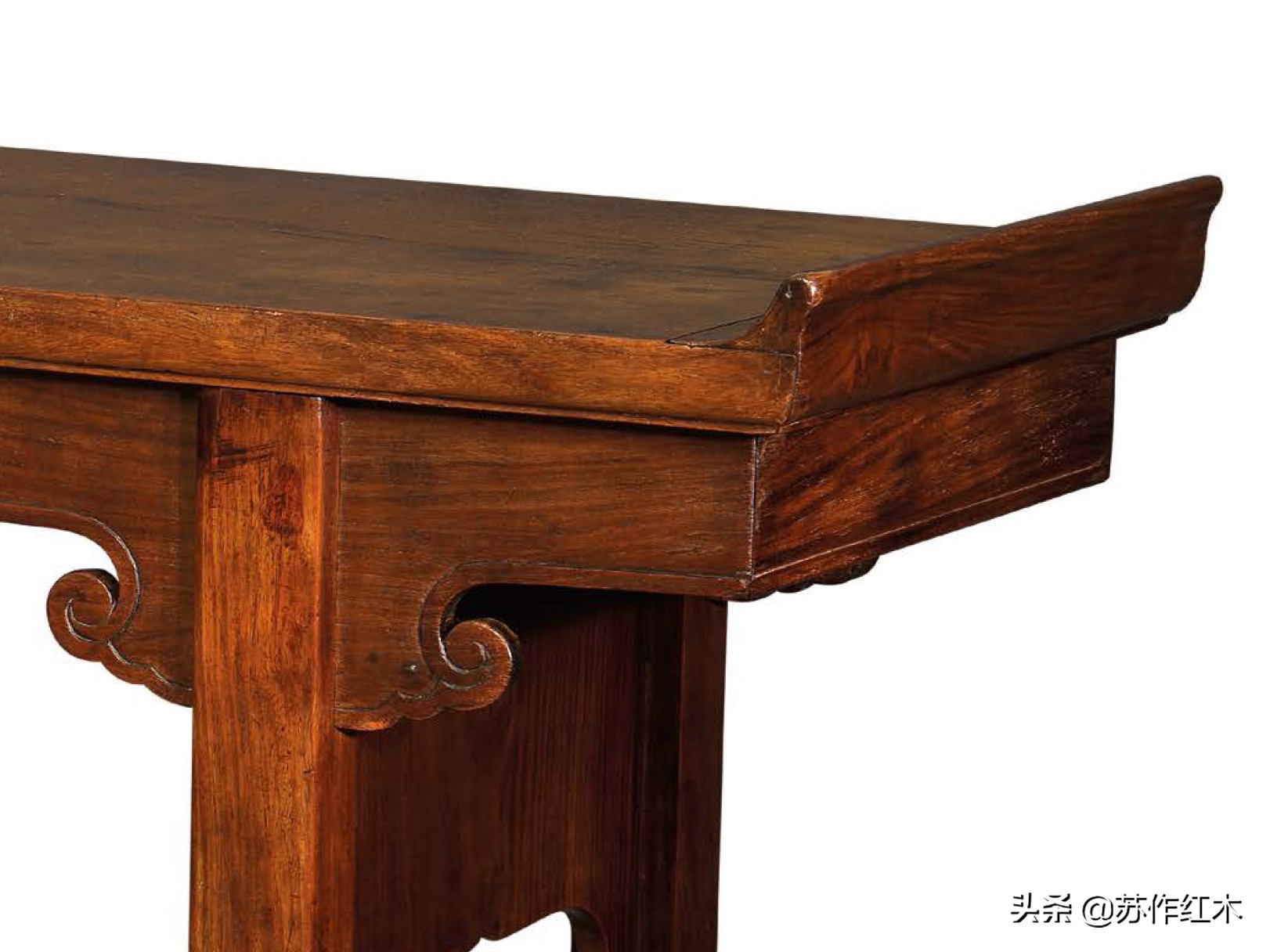 黄花梨翘头双龙捧寿纹,黄花梨小翘头纹