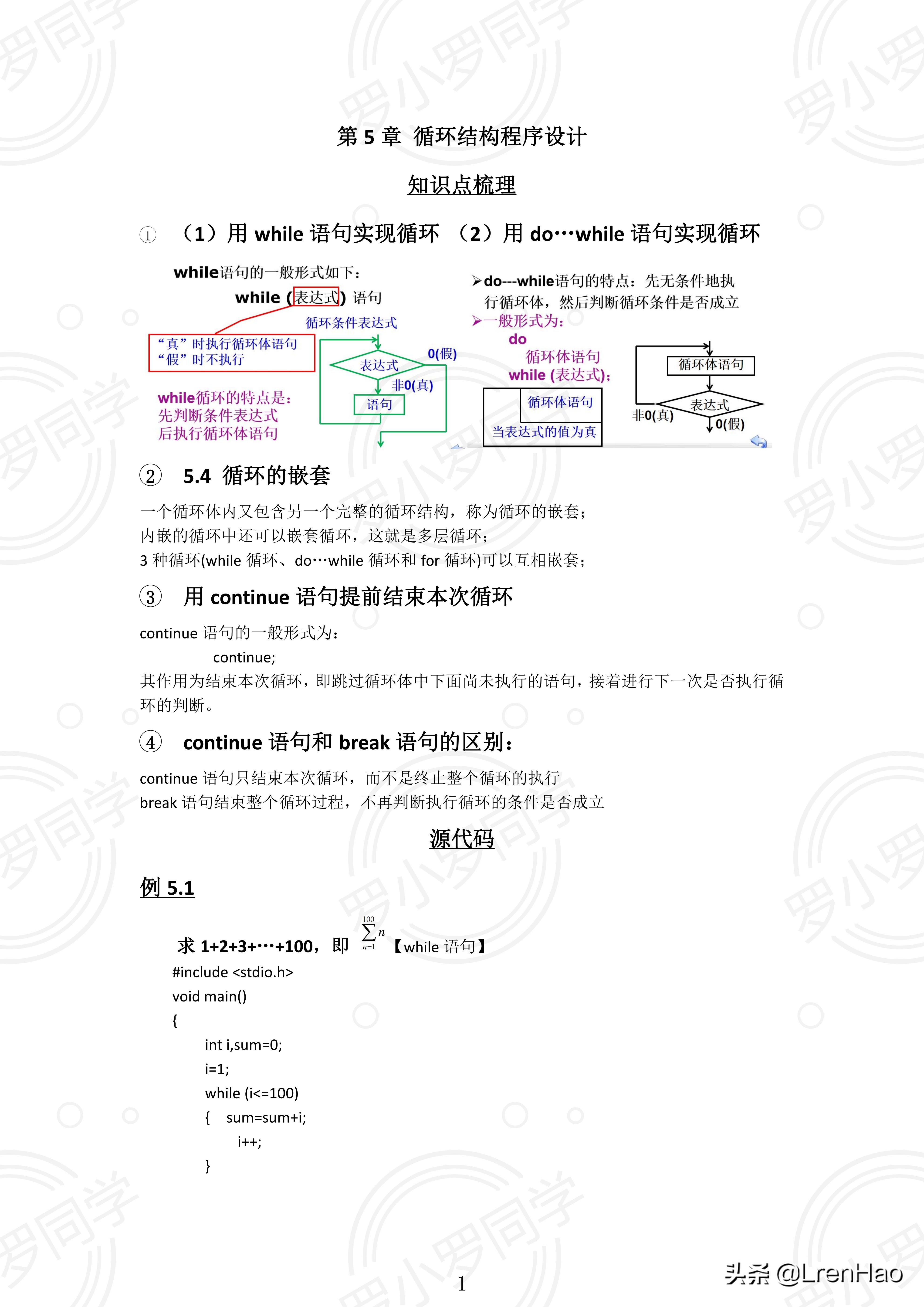 C语言复习资料,c语言复习及重要知识点
