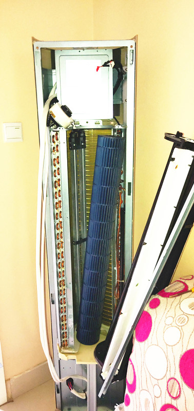 美的智行圆柱空调家里清洗教程,美的智行圆柱柜式空调清洗方法