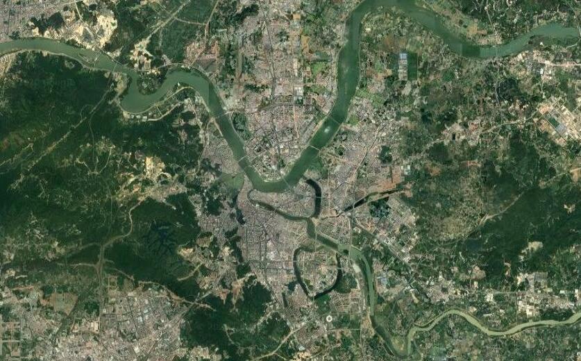 卫星地图惠州市,惠州市半城山色半城湖