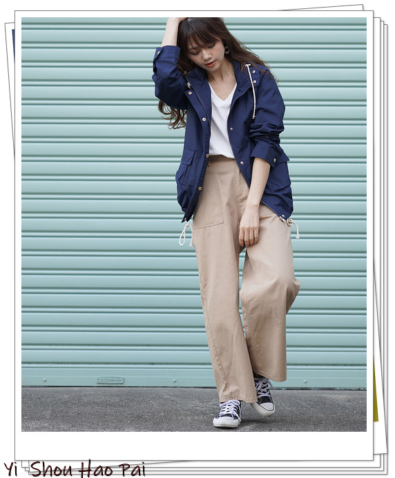 休闲风宽松连帽外套穿搭,日系防风连帽外套搭配