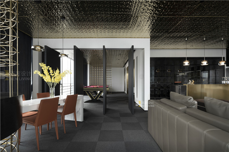 135平私人会所效果图,新中式极简轻奢高级私人会所