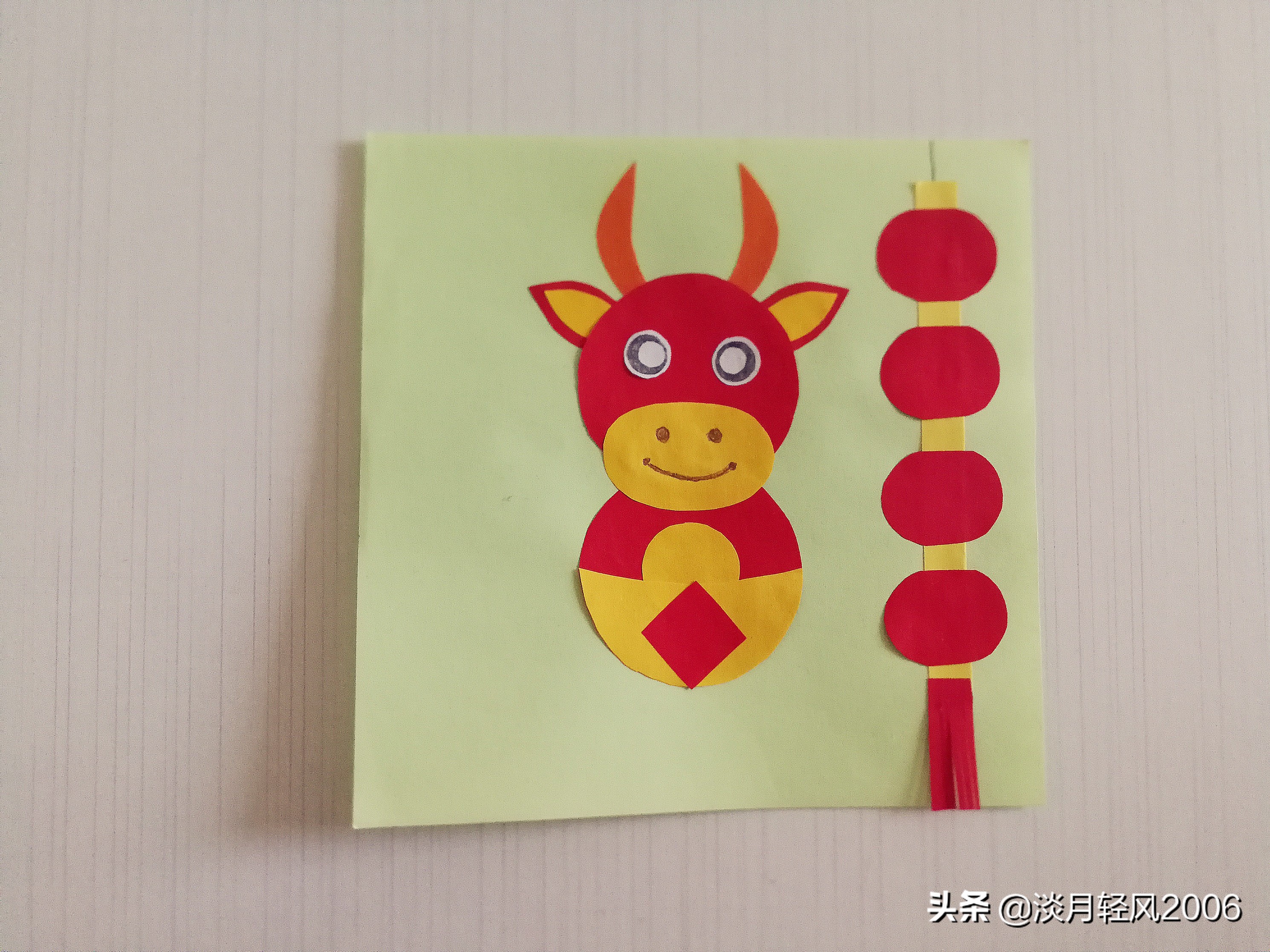 新年贺卡手工2021牛年,2021年牛年贺卡