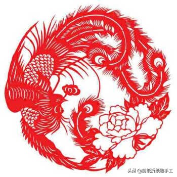 凤凰剪纸百鸟之王,凤凰剪纸100幅图片