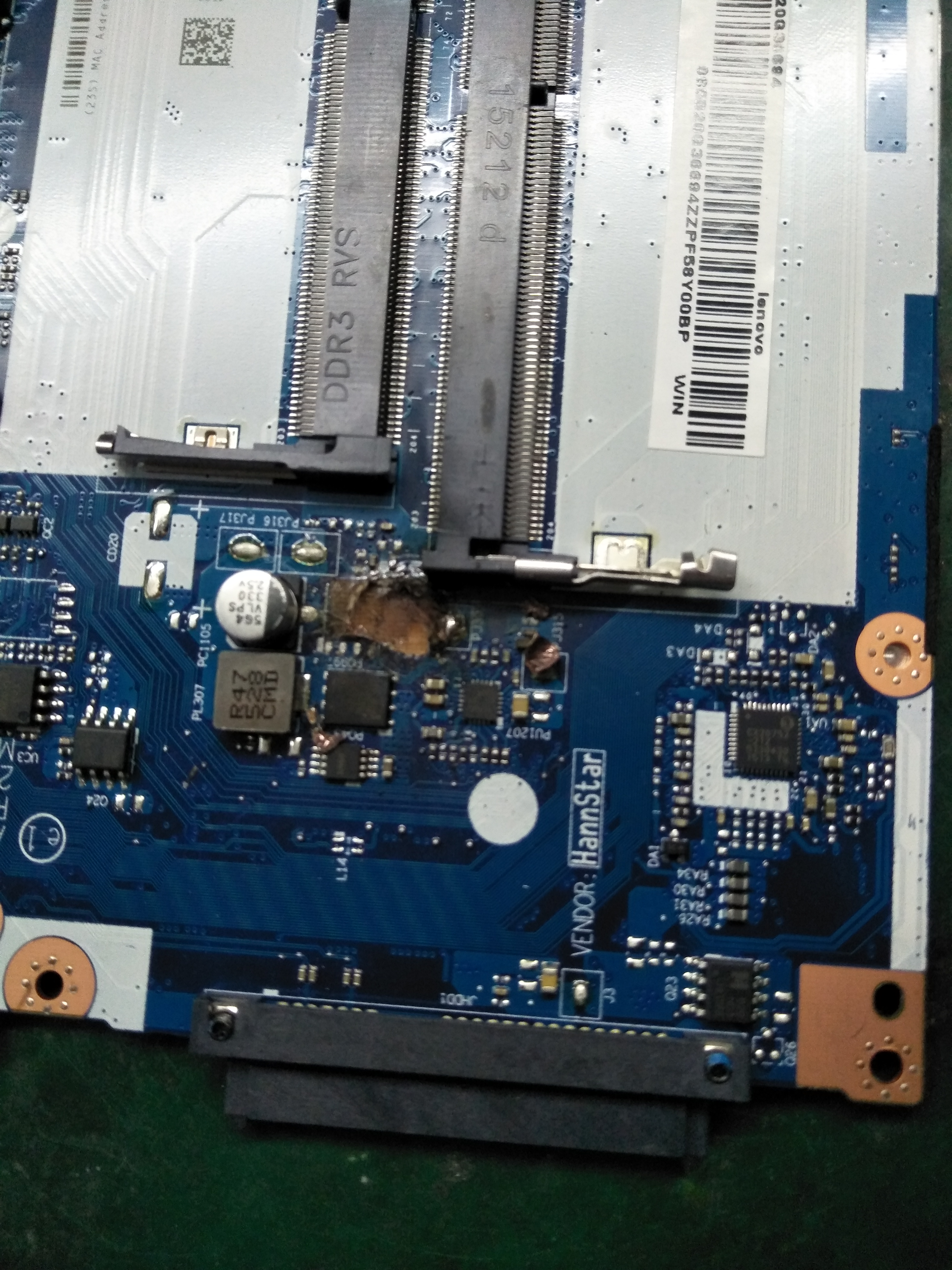 笔记本主板烧坏图片,笔记本主板供电烧坏了维修多少钱