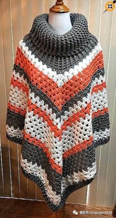 斗篷披肩钩花图样,针织披肩花样图片大全