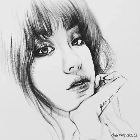 一眼就看出来的明星素描,这些明星的双眼皮好美