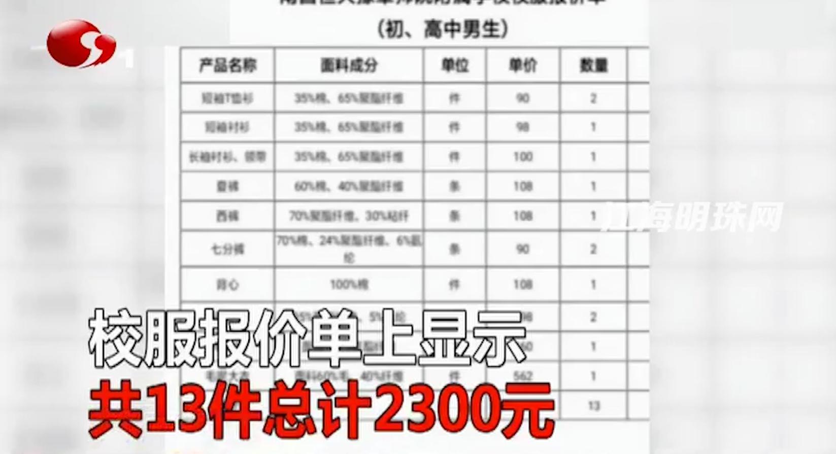 初中2300元天价校服处理结果,初中生的校服要180块钱一套正常吗