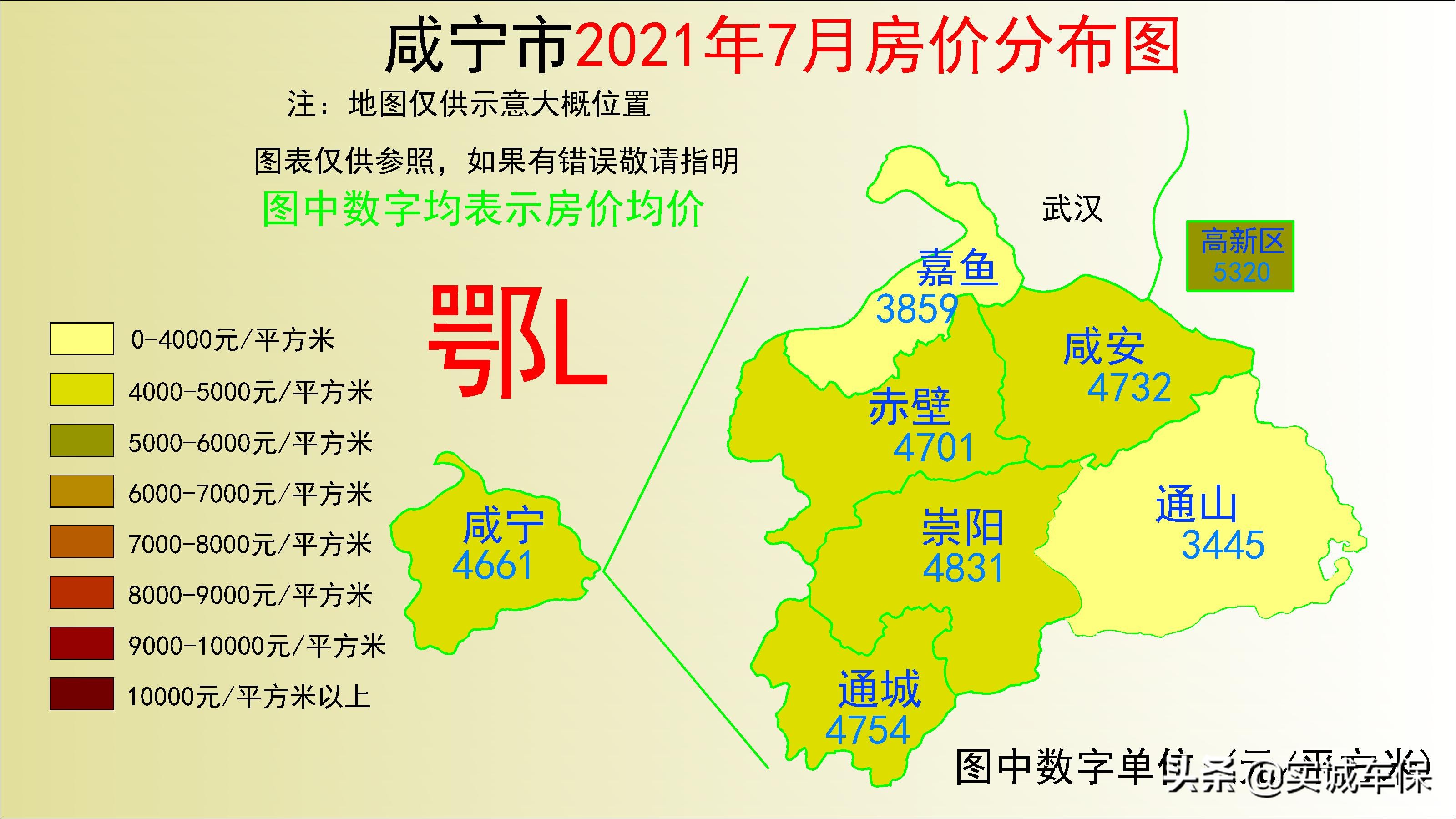 2022湖北各地房价分布图,湖北房价2023年最新房价分布图