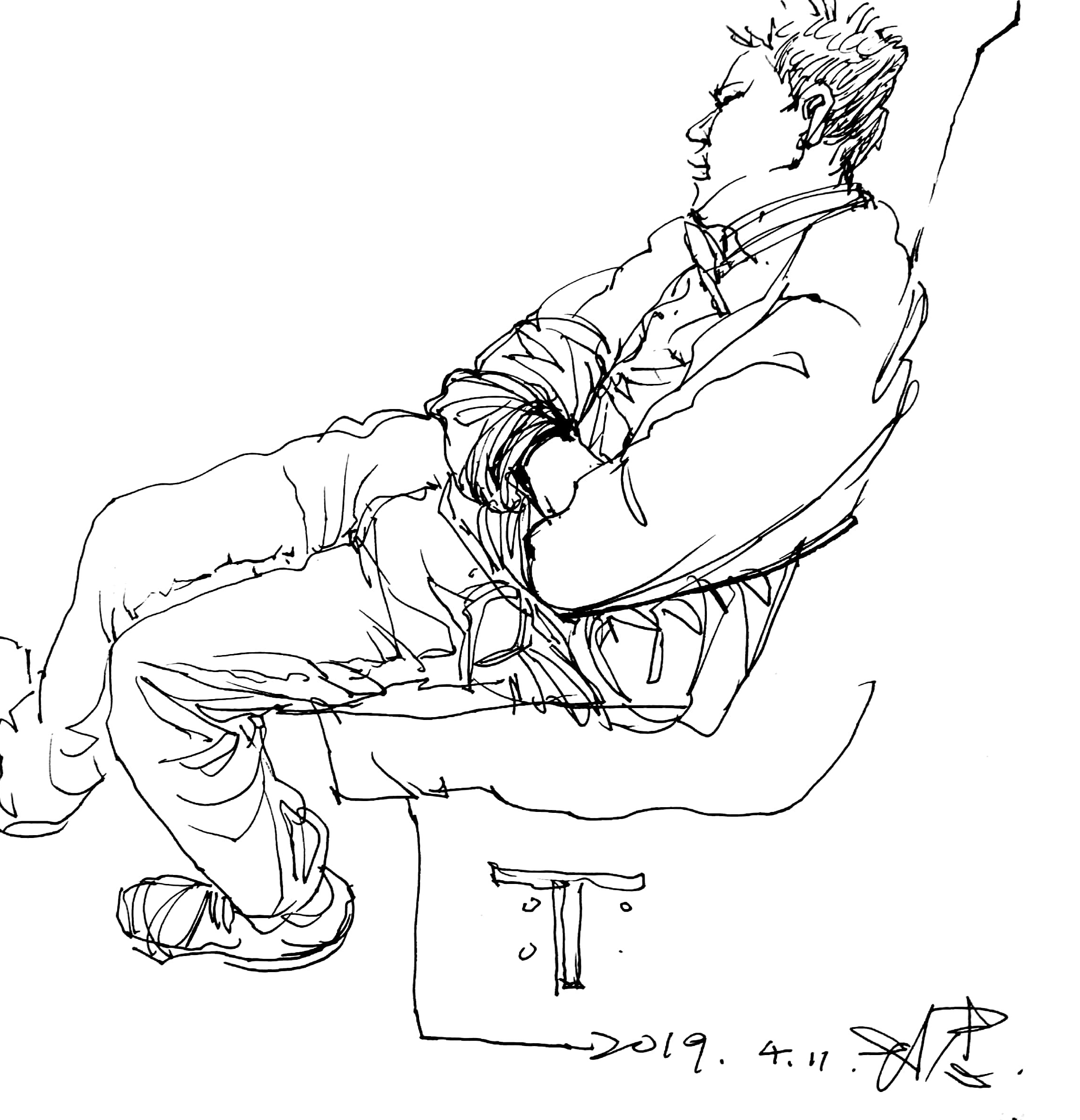 亲切友好的钢笔画速写