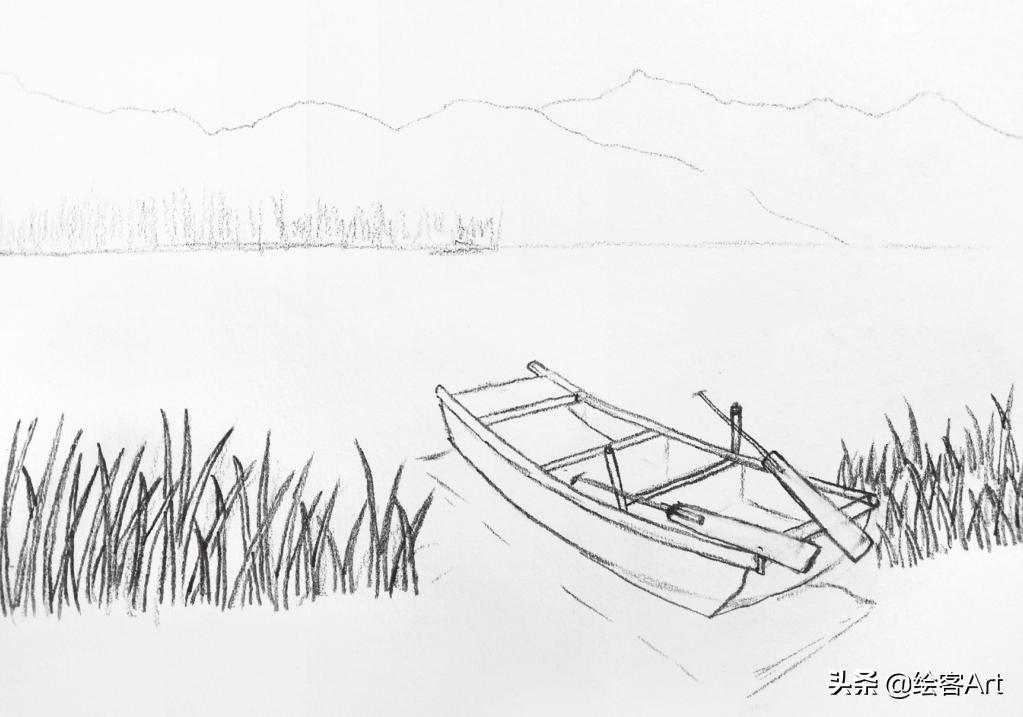 炭笔如何一笔画出渐变绘画技巧,炭笔风景教学