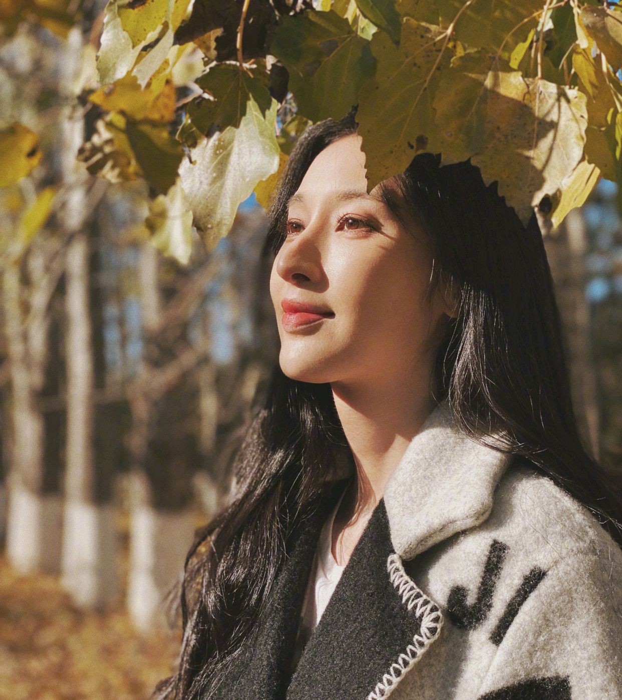 张俪穿西装外套内搭衬衫贝雷帽,张俪穿一身黑色look帅气洒脱