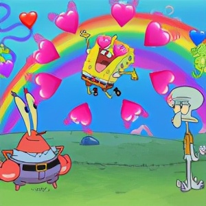 爱心表情拼成一个心形,爱心有个蝴蝶结的表情