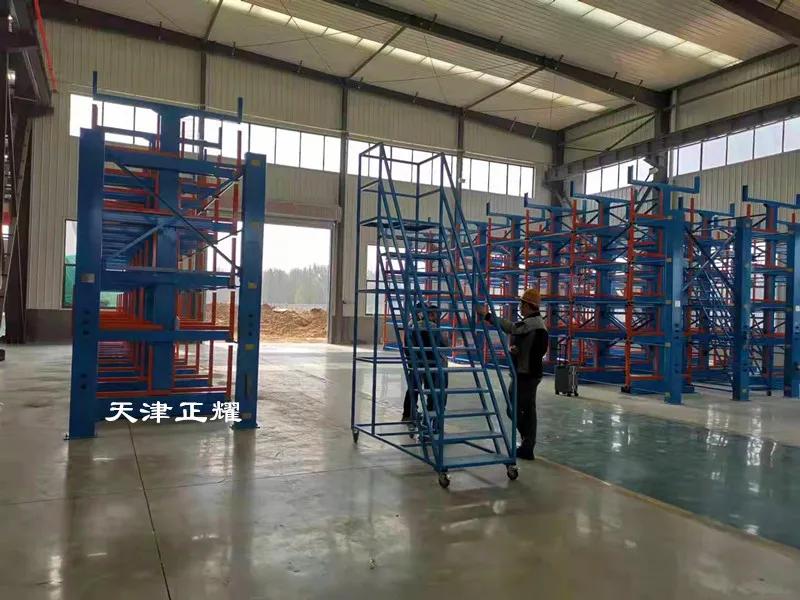 棒材存放伸缩式货架,存放圆钢专用货架