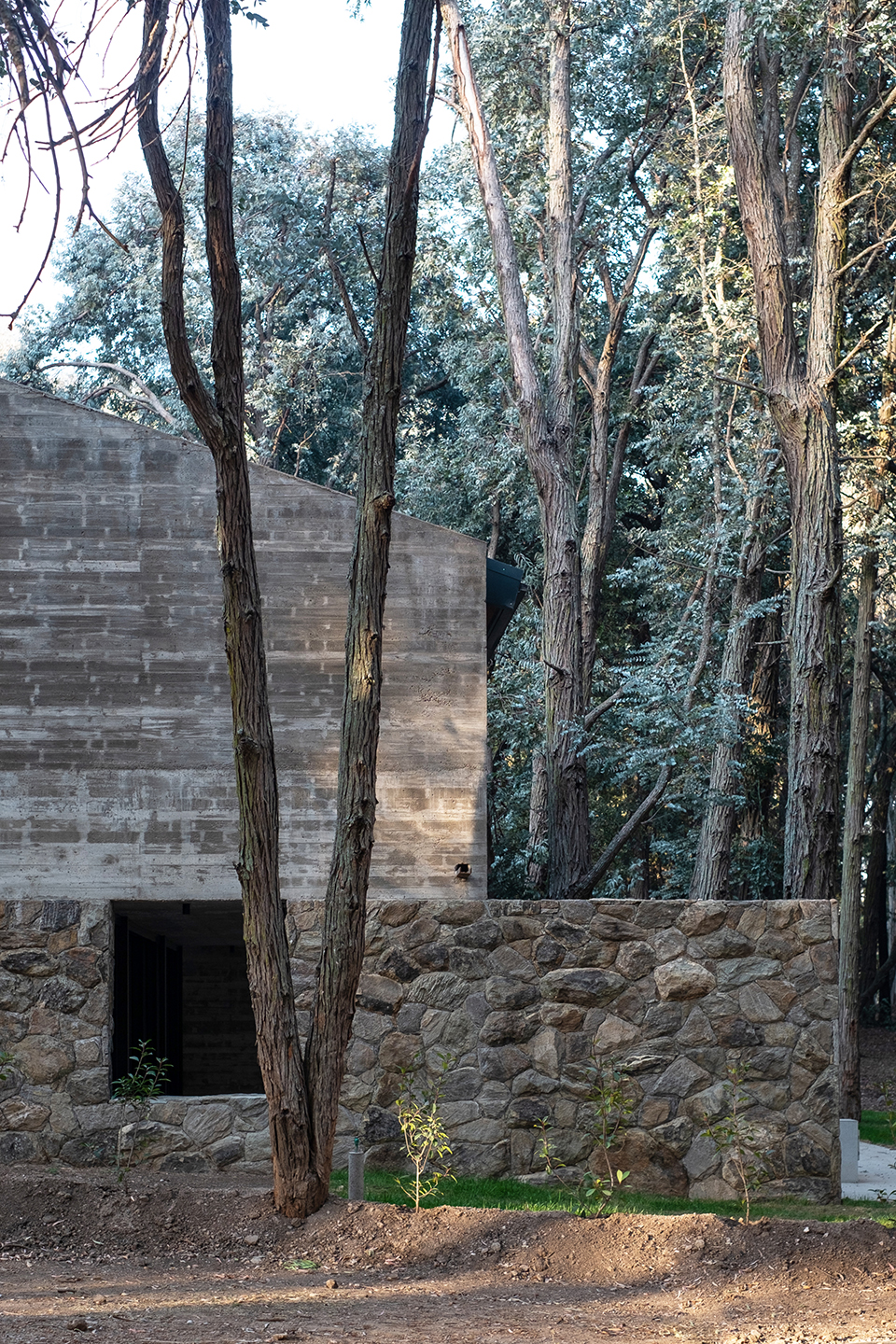 顺应场地高差，面向湖景：这个住宅看起来旧旧的，内部却光影斑驳