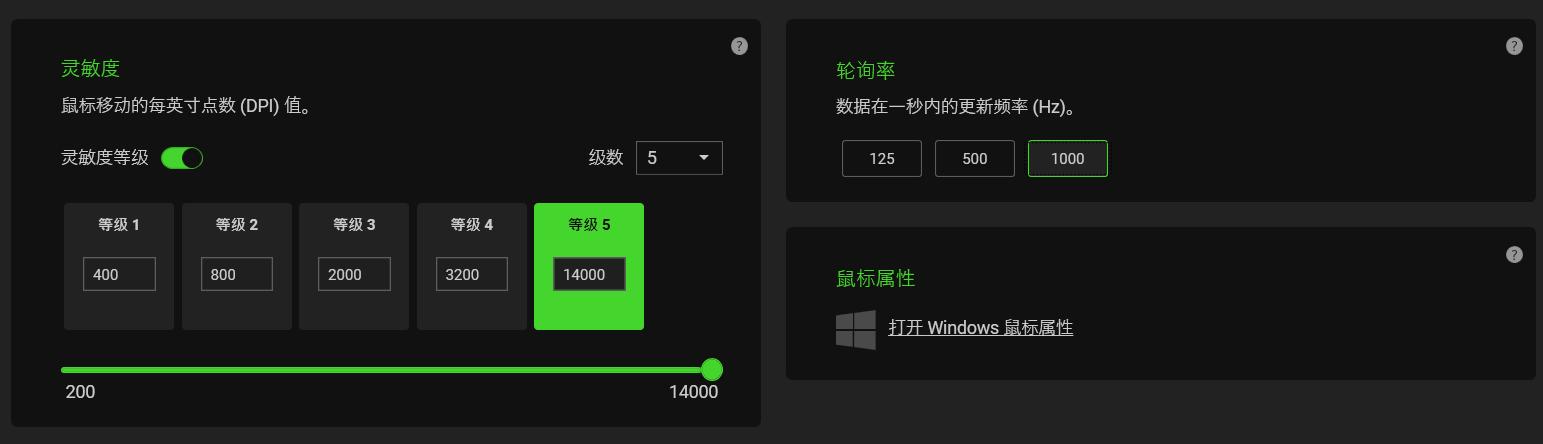 雷蛇lol鼠标dpi500和1000有什么区别,雷蛇deathadder炼狱蝰蛇1800dpi咋调