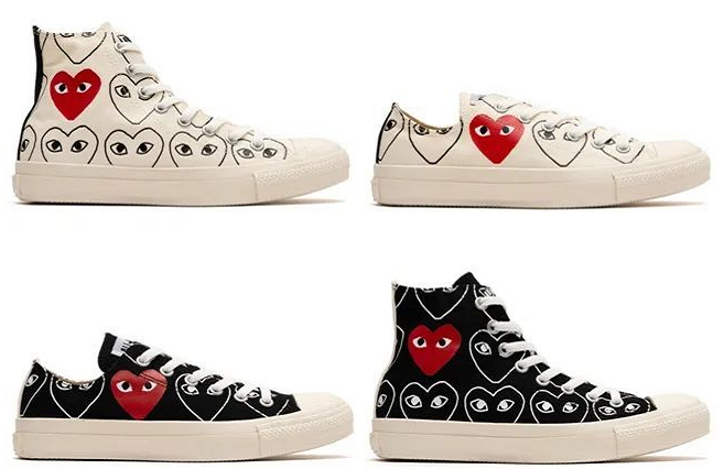 匡威川久保玲帆布鞋直播,匡威川久保玲红心帆布鞋