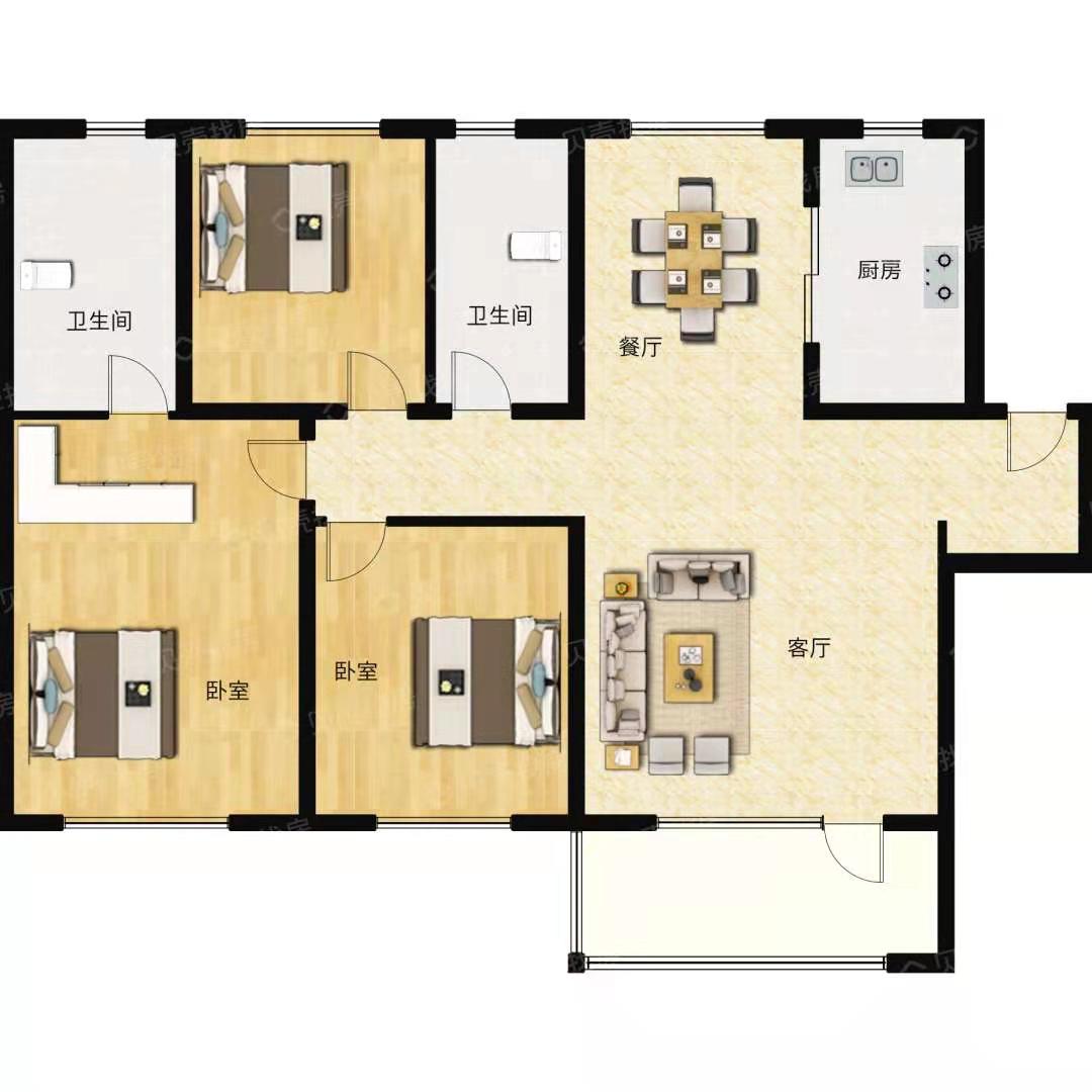 烟台融创蓝天壹号155平图片,烟台融创蓝天壹号两梯四户结构图