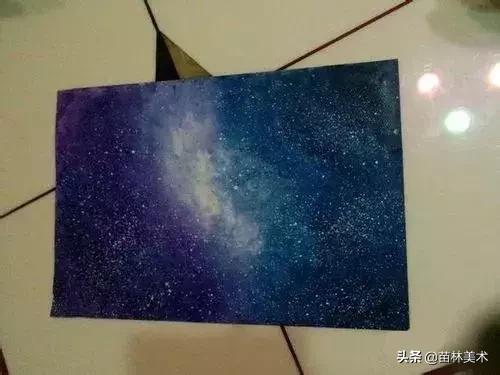 用水彩笔画星空怎么画,简单又好看的水彩星空