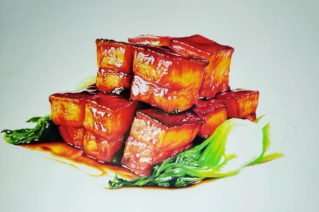 彩铅画美丽的山水画,彩铅画美人蝴蝶