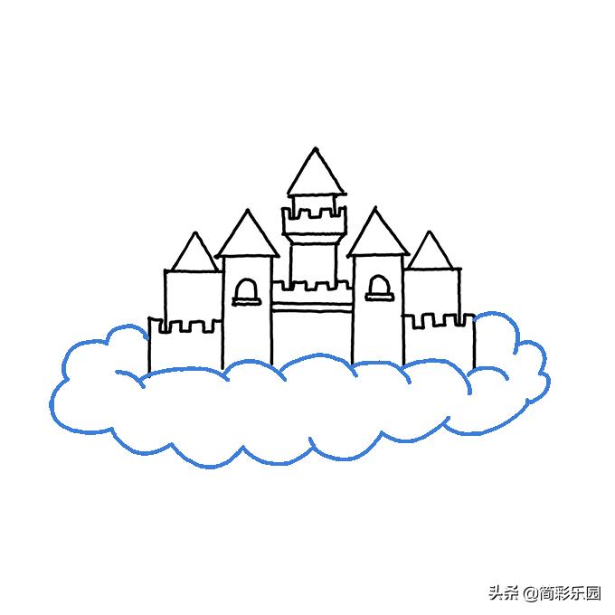 画公主的城堡简笔画,城堡公主和王子怎么画简笔画