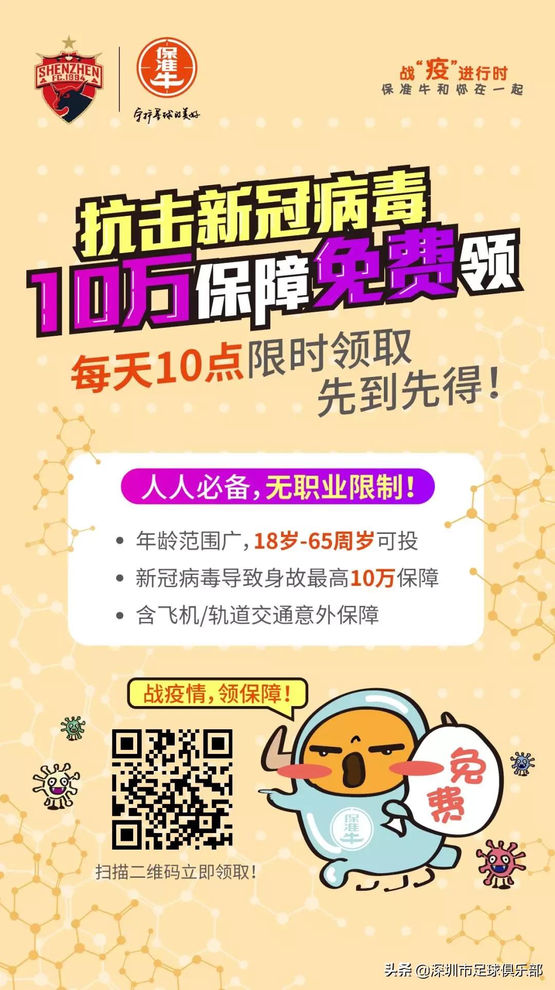 福利丨深足合作伙伴保准牛推出新冠肺炎保障，10万保额免费享