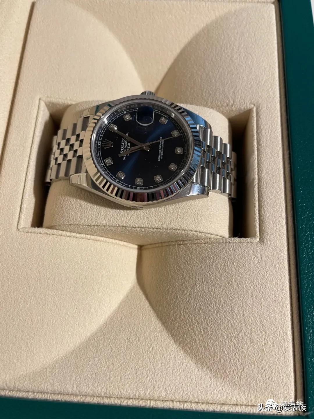 劳力士日志41蓝盘罗马数字,劳力士蓝盘41日志真假对比