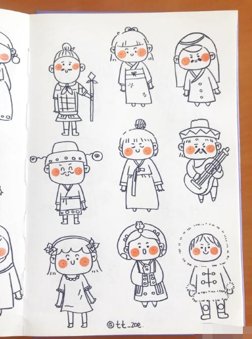 开心的小人简笔画,跪着的小人简笔画