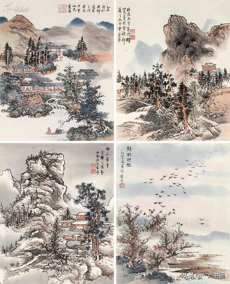 明画家蓝瑛溪山幽居图,明蓝瑛山水画全集