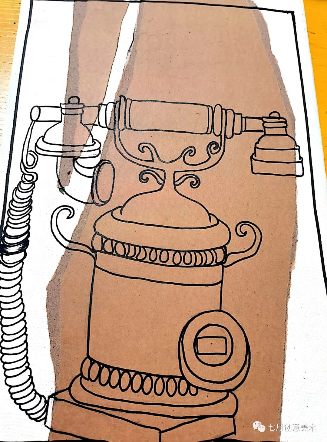 绘画教程复古,复古电话机画法