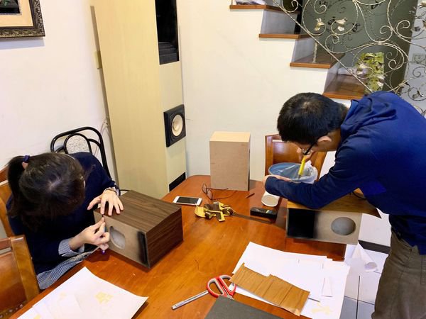 莞音4寸全频音箱,自制18寸全频号角音箱