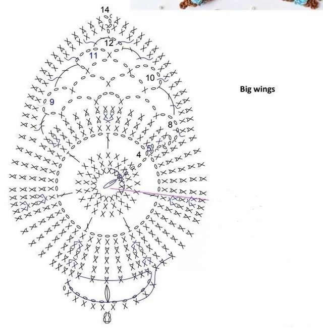 简单蝴蝶的钩织教程,钩针织蝴蝶教程简单易学